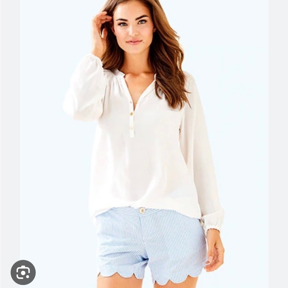 Lilly Pulitzer 5" Buttercup Seersucker Short In Bennet Blue Size 6